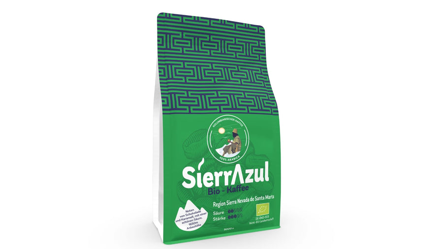 Café Sierrazul Bio kolumbianischer Hochlandkaffee aus der Sierra Nevada der Santa Marta 250g ganze Bohne - Romano i Julietta