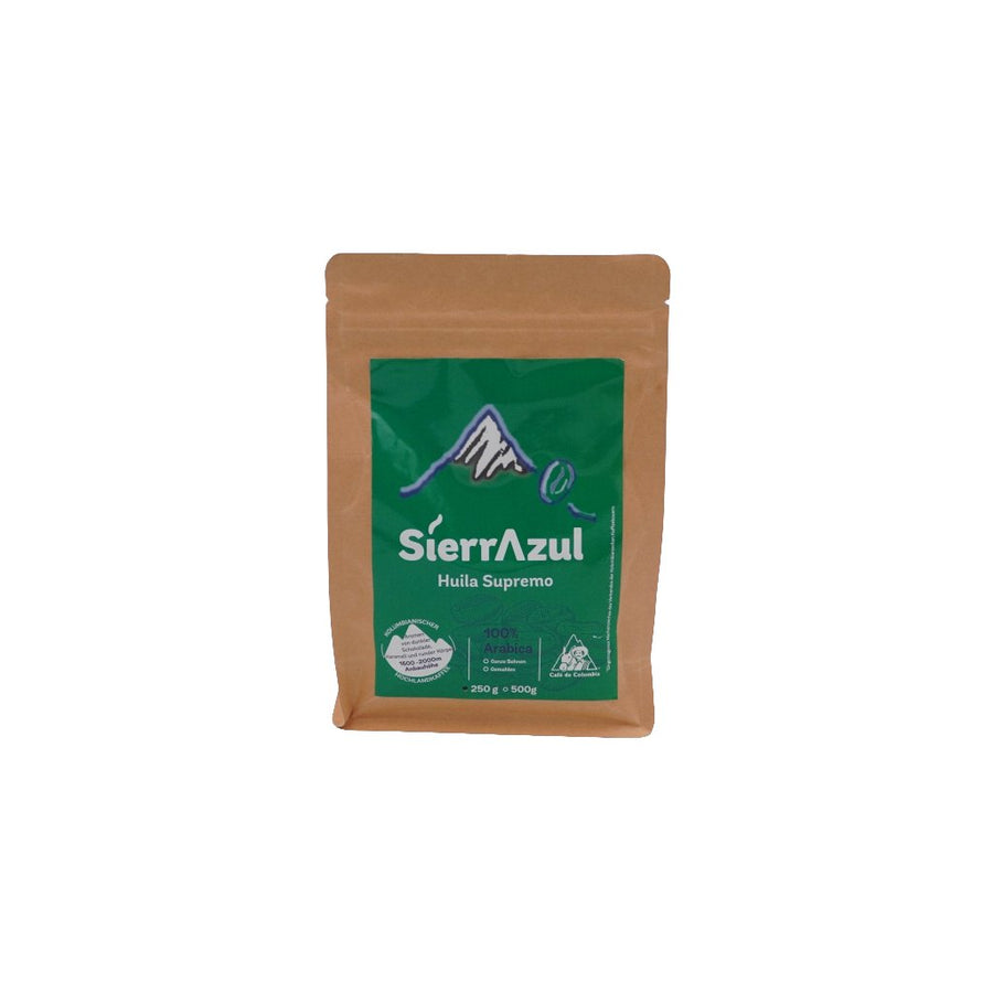 Café Sierrazul kolumbianischer Hochlandkaffee aus der Region Huila ganze Bohne 250g Supremo - Romano i Julietta