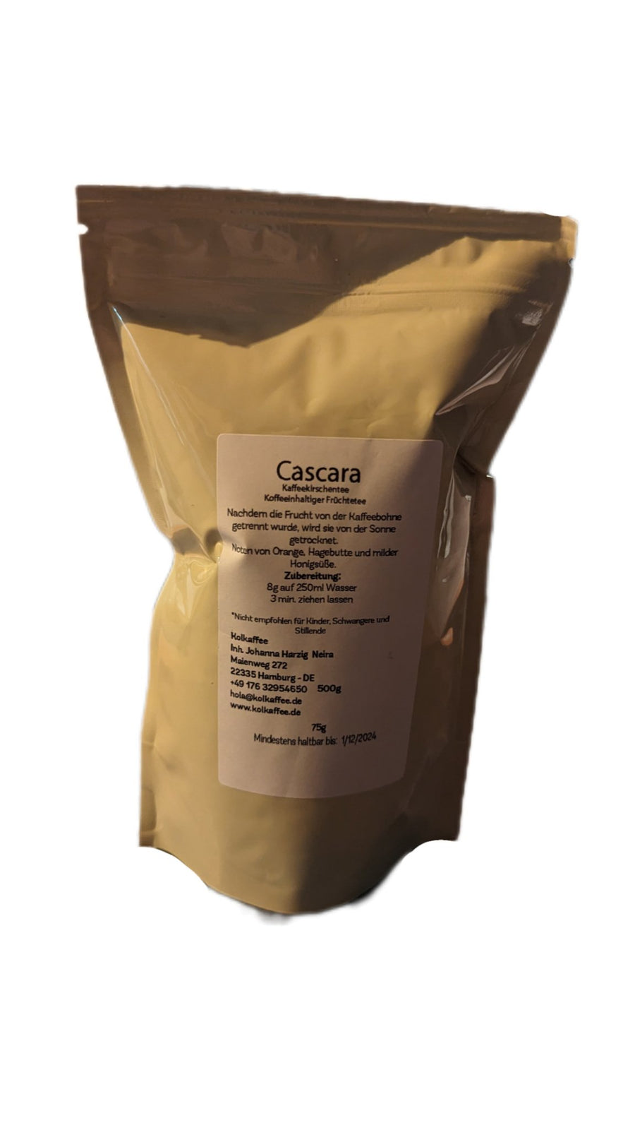 Cascara !Ab 18! - Kaffeekirschentee, koffeinhaltiger Früchtetee aus Kolumbien 75 g - Romano i Julietta