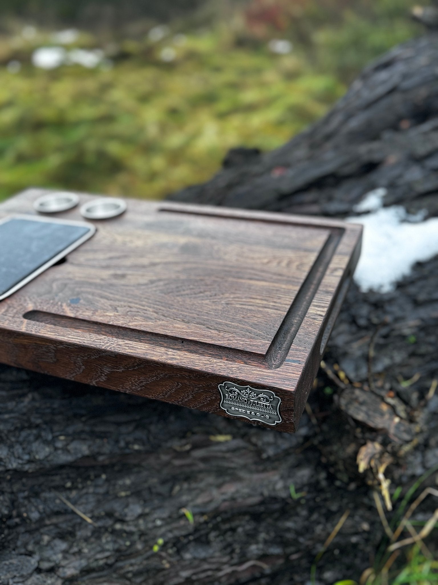Cuttingboard "Hot Stone" Eiche geräuchert 50x30x4,5 - Romano i Julietta