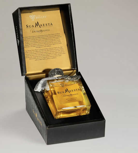 Denso Bianco Sua Maestà weißer Balsamessig von Bellei in der Geschenkbox 250 ml - Romano i Julietta