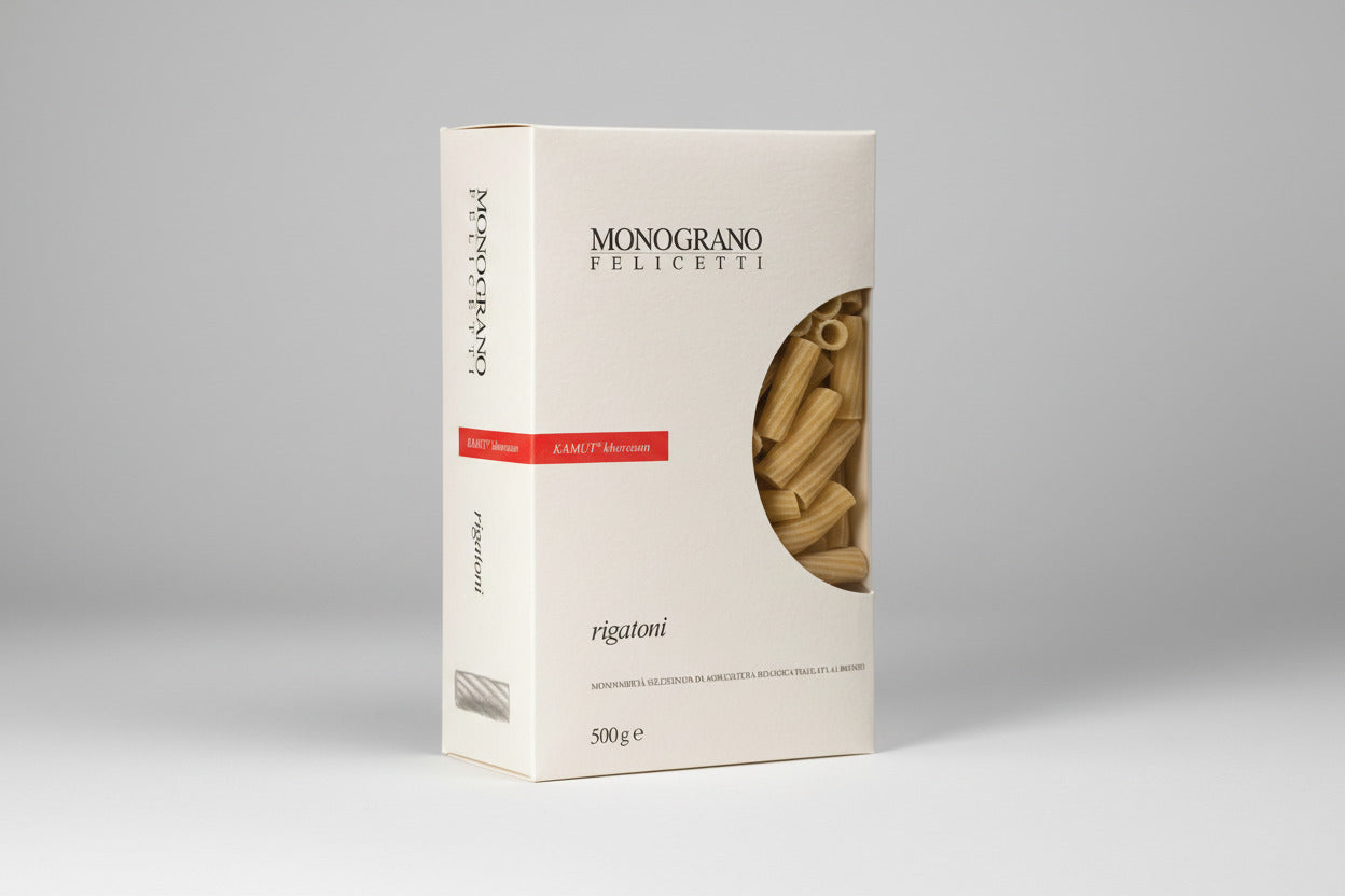 Monograno Kamut - Khorasan Rigatoni 500g - Romano i Julietta