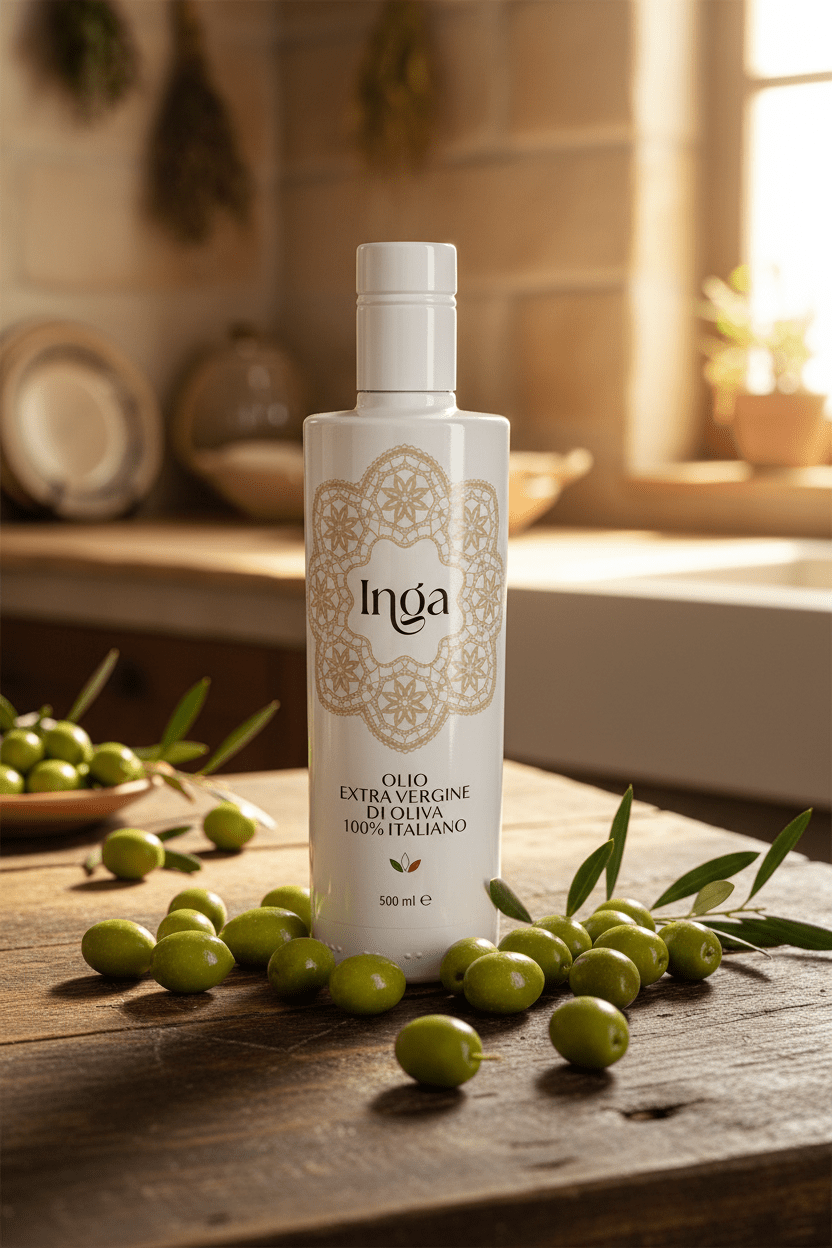 Olio "Inga" natives Olivenöl extra von Olio Sarullo 500ml - Romano i Julietta